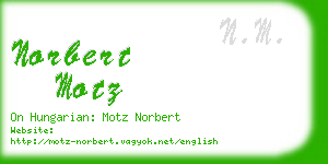 norbert motz business card